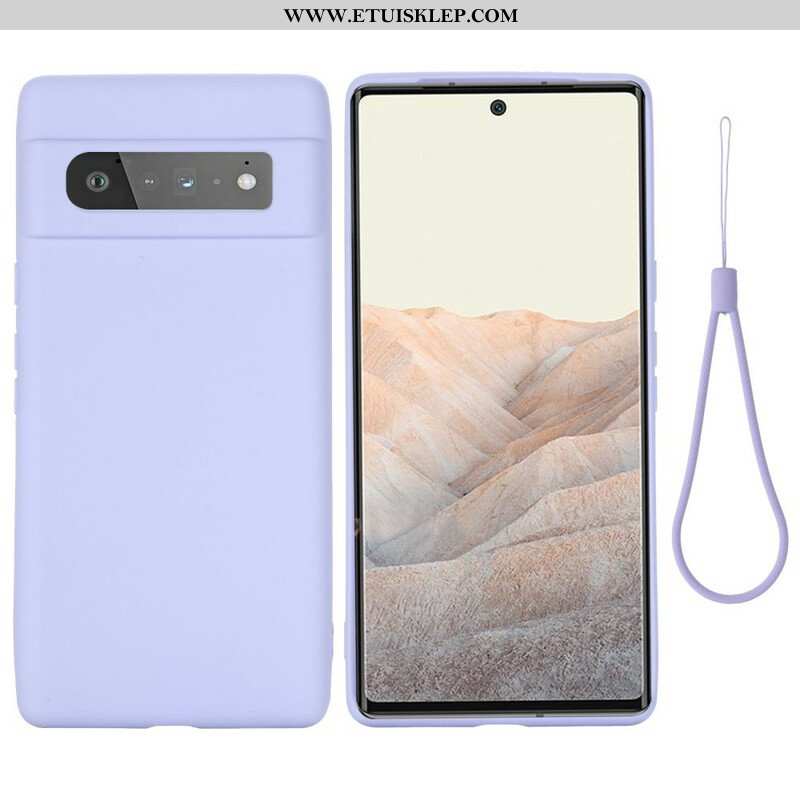 Futerały do Google Pixel 6 Pro Płynny Silikon Ze Smyczą